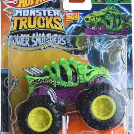 Matchbox Hot Wheels Monster Trucks Skelesaurus, Power Smashsers 1/7 Connect and Crash Car 1:64 Scale die cast