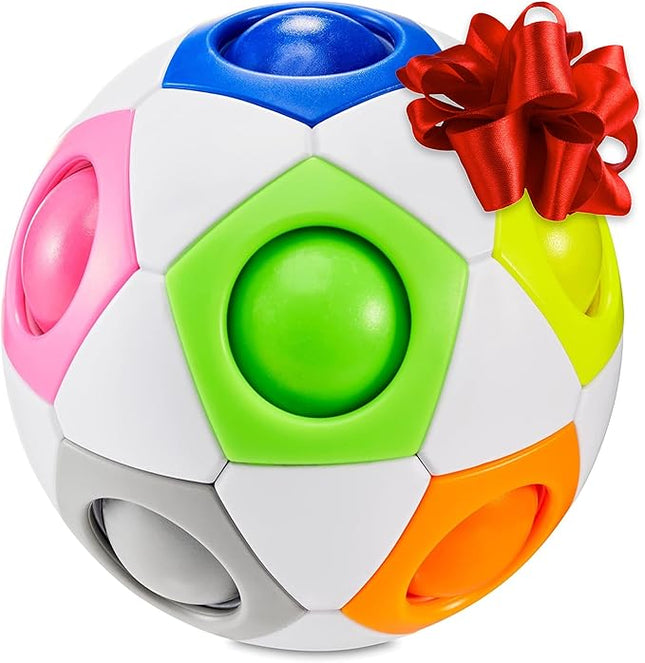 CUBIDI® Original Rainbow Puzzle Ball I Brain Teasers for Kids Ages 6-10 I for Boys and Girls 6+ Years, Cool Travel Toy for Children, Fidget Ball, 3D Puzzle Toy