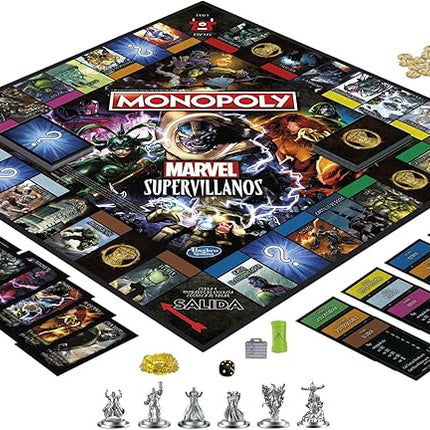 Monopoly: Marvel Super Villains Edition Board Game for Families and Kids Ages 8 and Up, Marvel Game for 2-6 Players
