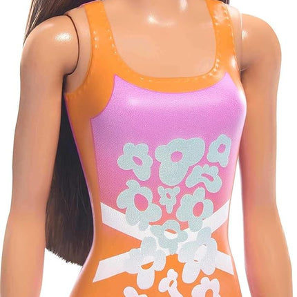 Barbie Fashion & Beauty Muñeca Playa con Traje de Baño Naranja