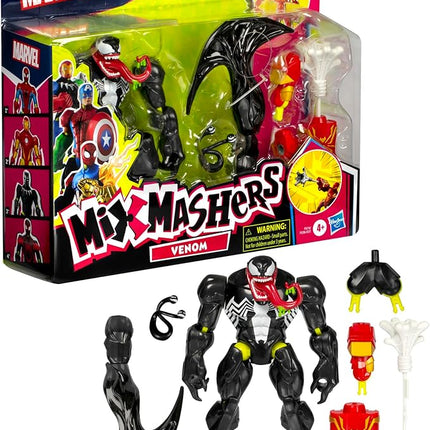 Spider-Man MixMashers Marvel Venom Custom Mix-and-Match Deluxe Action Figure & Accessories, 5-Inch-Scale (12 cm) Super Hero Toys for Kids Ages 4+