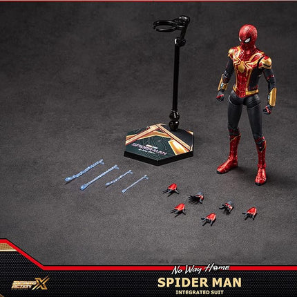 No Way HomeSpiderman Action Figures-7 Inch All Joints Movable Exquisite Collection Gift Toy (Gold & Red)