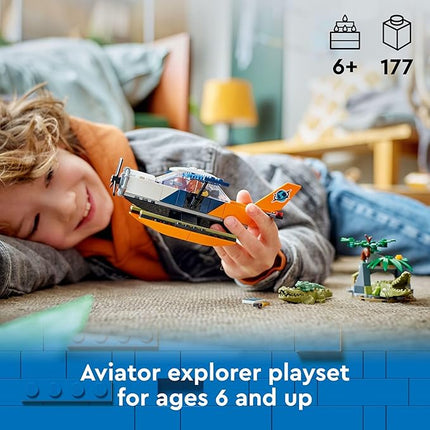 LEGO City Jungle Explorer Water Airplane Toy - Kids Toy Adventure Building Set for Boys and Girls, Ages 6+ - with 2 Minifigures for Pretend Play - Gift Ideas for Birthdays - 60425