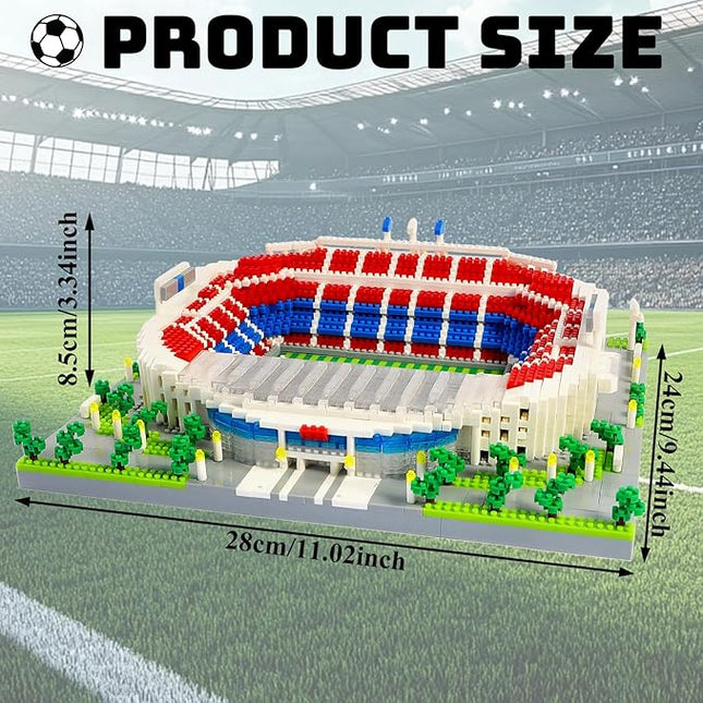 Barcelona Soccer Stadium Blocks Building Sets, Camp NOU Soccer Stadium Building Block Model, 3500+ Pieces Architecture Micro Brick Model,Perfect Soccer Gifts for Adults & Fans
