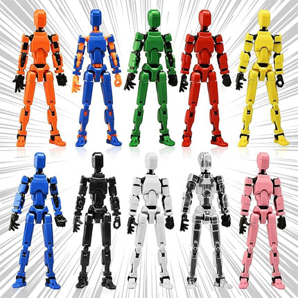【Assembly Required】【Shoulder Armor Upgrade】 10pcs Lucky 13 Action Figures, Dummy Titan 13 Action Figures, Multi-Jointed Movable，with 3 Hand-Shapes, 4 Weapons (10PCS)