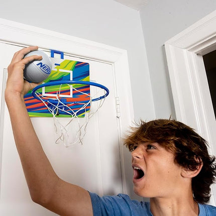 Nerf Nerfoop - The Classic Mini Foam Basketball and Hoop - Hooks On Doors - Indoor and Outdoor Play - A Favorite Since 1972