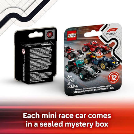 LEGO F1 Collectible Race Cars, 6 Pack - Building Set for Boys & Girls, Ages 6+ - Birthday Party Favor or Gift - Mystery Box W/Surprise F1 Car Toys - Travel Toys for Kids - 66796