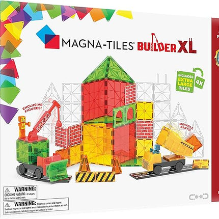 MAGNA-TILES Builder XL 50-Piece Magnetic Construction Set, The Original Magnetic Building Brand