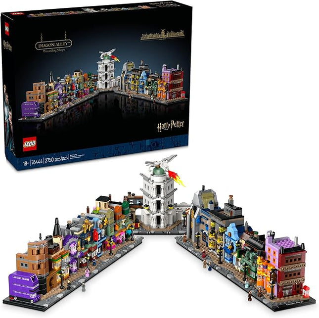LEGO Harry Potter Diagon Alley Wizarding Shops Building Set for Adults - Collectible Kit for Harry Potter Fans with 12 Microfigures - Gift for Christmas - 76444