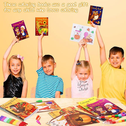 BenLouis 24 Pcs Fall Mini Coloring Books Kids Autumn Harvest Party Favors Small Activity Books Bulk for Kids Thanksgiving Birthday Goodie Bags Stuffers Return Gifts Classroom Travel