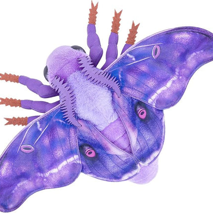 Head Hawkmoth Plush, Simulation Hawkmoth Stuffed Animals -15 inches, Moth Plushie Model Collction, for Moth Lovers, Kids,Purple，M
