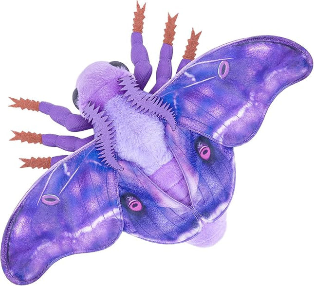 Head Hawkmoth Plush, Simulation Hawkmoth Stuffed Animals -15 inches, Moth Plushie Model Collction, for Moth Lovers, Kids,Purple，M