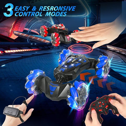 Remote Control Car, Gesture Sensing RC Stunt Car, 4WD Offroad for Rotating, 2.4 Ghz Remote Control and Hand Controlled Twist Cars,Transform RC Cars, Toy Presents for Boys and Girls Age 6-13