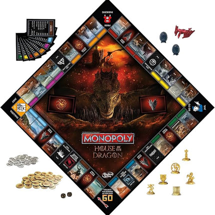 Monopoly House of the Dragon Edition Board Game | Based on the Hit TV Series | Ages 17 and Up | 2 to 6 Players | Strategy Games (Amazon Exclusive)