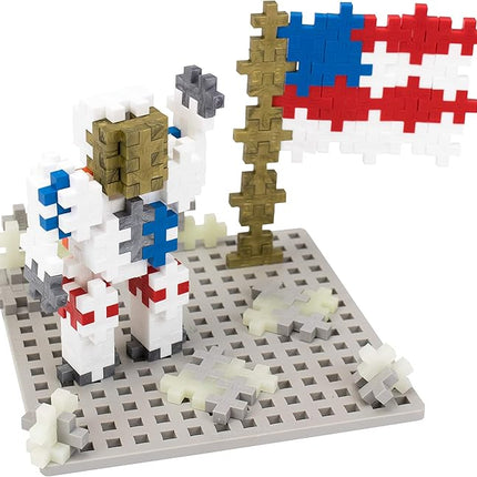 PLUS PLUS - Apollo 11 Space Playset Bundle - Space Mini Maker Tubes and Baseplate Builder - Construction Building STEM | STEAM Toy, Interlocking Mini Puzzle Blocks for Kids