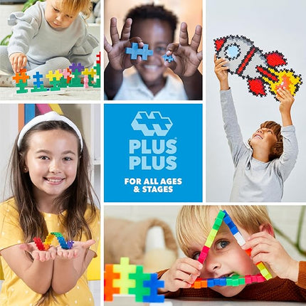 Plus Plus 240 Piece Interlocking Building Blocks for Kids, Open Ended Connecting Toys, Stem Bin Classroom Mini Manipulatives - Botanica Mix Play Tube