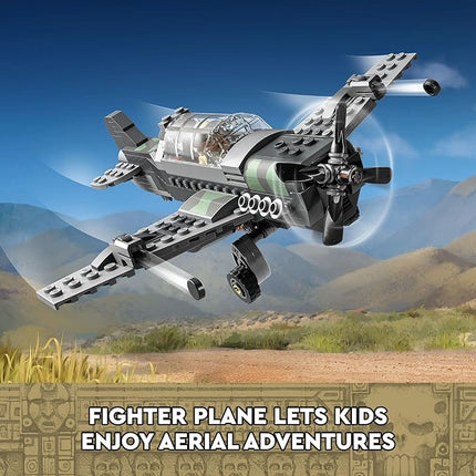 LEGO Indiana Jones and the Last Crusade Fighter Plane Chase 77012 Building Set, Featuring a Buildable Car Airplane Toy, 3 Minifigures Including Jones, Birthday Gift for Kids 8-12 Years Old
