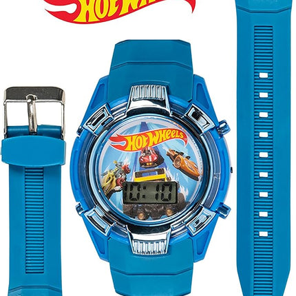 Hot Wheels Kids Watch – Light-Up LCD Display, Adjustable Comfortable Strap, Collectible Tin – Perfect for Boys and Girls
