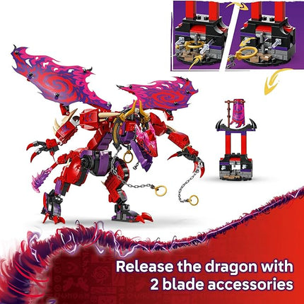 LEGO NINJAGO Thunderfang Dragon of Chaos Building Toy for Kids Ages 8+ - Dragon Rising Playset with 6 Minifigures and Poseable Dragon Figure - Birthday Gift Idea for Boys and Girls - 71832