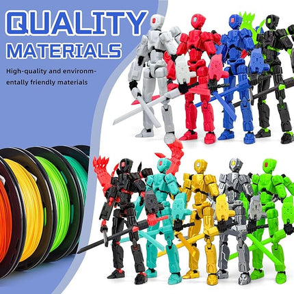 8Inch T13 Action Figure Assembly Completed,3D Printed Multi-Jointed Movable Toy Nova 13 Action Figures Desktop Decorations for Game Lovers Toy (Blue)