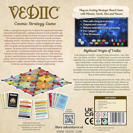 Vedic Board Game - Strategy Board Game for Adults, Teens and Family. Embark on a Cosmic Adventure of Planetary Strategy, 2 to 7 Players | Vediic