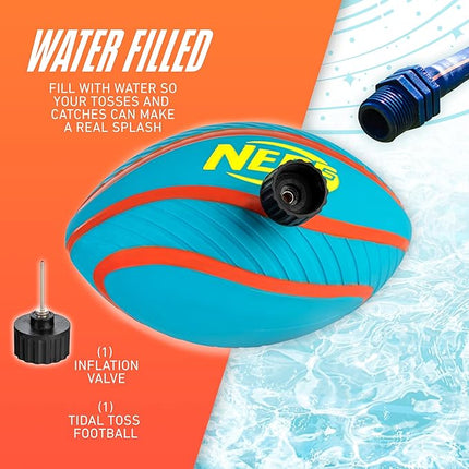 Nerf Pool + Beach Water Football - Tidal Toss Pool Football for Water Games - Perfect Toy for Kids - Extra Grip Aqua Ball