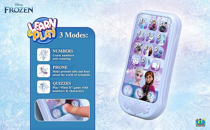 eKids Disney Frozen Toy Phone for Kids, Toddler Toys with Preschool Learning Activities, Frozen Toys for Girls
