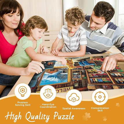500 Pieces Puzzle for Adults, Country Shop Puzzle for Adults Children, Elder Man and Golden Dog Jigsaw Puzzle 500 Pieces, Fun and Challenging Family Game Great Gift Idea 20.5 * 15 in