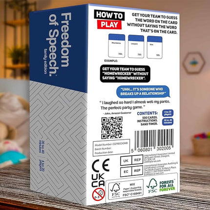 QUOKKA Freedom of Speech Card Board Game - Family Edition - Fast-Paced | Guess The Word | Easy to Play - Party Game for Game Night