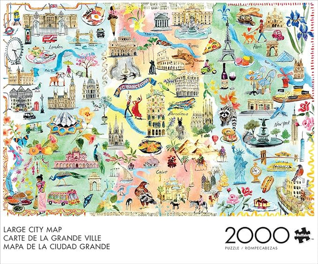 Buffalo Games - Fay Ford - Large City Map - 2000 Piece Jigsaw Puzzle for Adults - Challenging Puzzle Perfect for Game Nights - Finished Size is 38.50 x 26.50