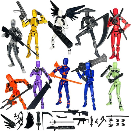 (Assembly Completed) 10 Packs T13 Action Figure Set, Dummy 13 3d Printed ActionFigure Toy Gifts for Kids, Robot 13 Action Figure Full Body Mechanical Doll Christmas Birthday Gift for Boys Girls