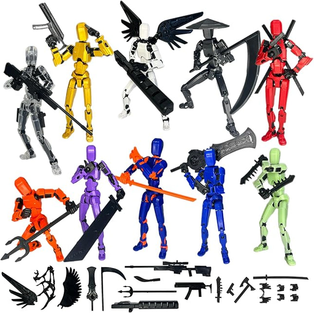 (Assembly Completed) 10 Packs T13 Action Figure Set, Dummy 13 3d Printed ActionFigure Toy Gifts for Kids, Robot 13 Action Figure Full Body Mechanical Doll Christmas Birthday Gift for Boys Girls