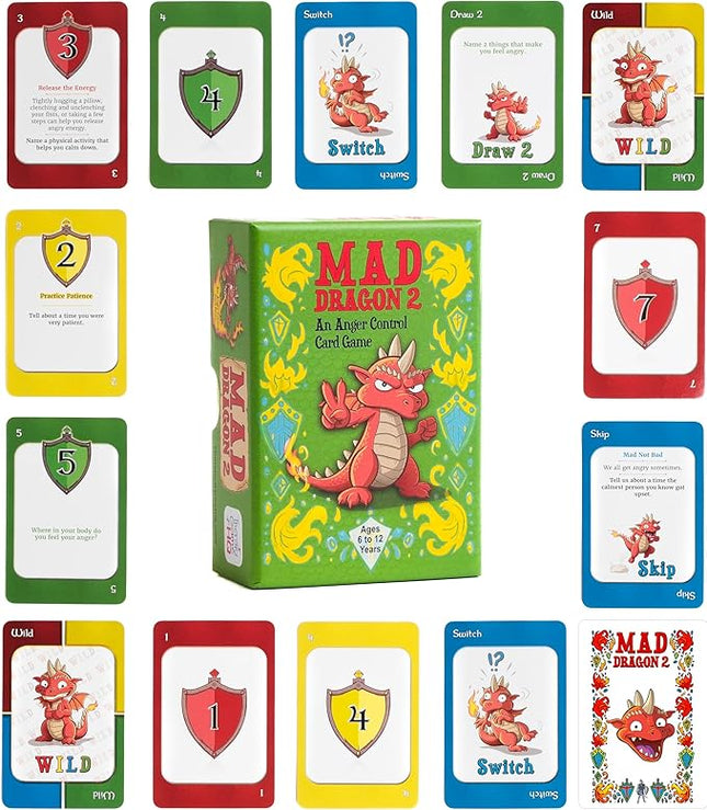 Mad Dragon 2: Anger Control Card Game for Kids — A Fun, Therapist-Friendly Social Emotional Learning Activity That Teaches Emotional Regulation Through Play
