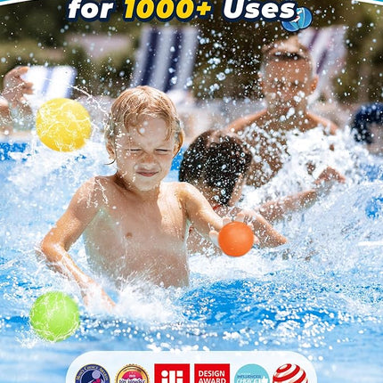 6PCS Reusable Water Balloons - Quick Fill Water Balls Toys For Toddler Age 4-8 - Refillable Self-Sealing Water Splash Bomb For Summer Party Pool Outdoor Beach Toys for kids Age 8-12
