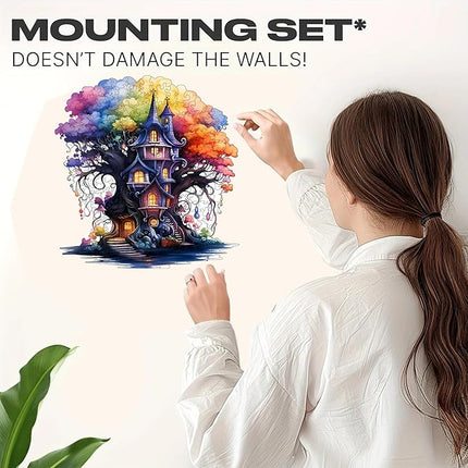 Wooden Puzzles, 135PCS Magical Tree Jigsaw Puzzles, Unique Shaped Wooden Puzzle for Adults and Kids, Family Game(Magical Tree, Medium)