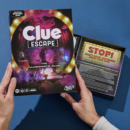 Clue Escape: The Illusionist’s Club Board Game | Escape Room Family Game | 1-Time Solve Mystery | Ages 10+ | 1-6 Players | Difficulty 4 | 90-120 Mins. (Amazon Exclusive)