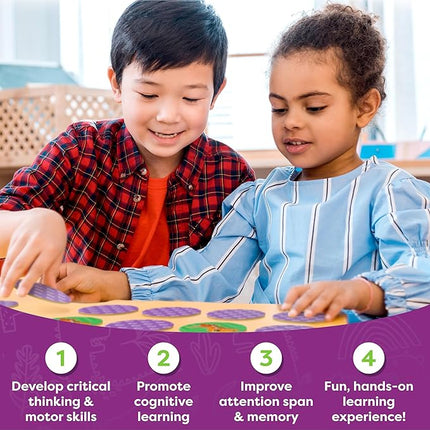 Momo & Nashi Dinosaur Toys for Kids 3-5 Matching Game - 32pc Dinosaur Games for Kids Memory Game - Kindergarten Preschool Educational Toys - Gifts for 3 Year Old Boys & Girls