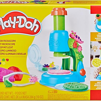 Play-Doh Light & Look Microscope for Kids, Electronic Preschool Toys for Girls & Boys, 9 Accessories & 5 Colors, Back to School Gifts, Ages 3+