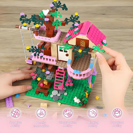 Dream Tree House Friends Building Set Friends Construction Educational Toy 504 Pieces Gifts for Girls Teens Kids Adults Ages 6+