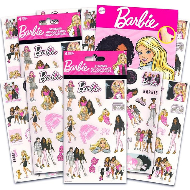 Barbie Stickers and Tattoos Set - Party Favors Bundle with 100+ Stickers Plus Temporary Tattoos for Kids | Barbie Doll Party Supplies for Girls