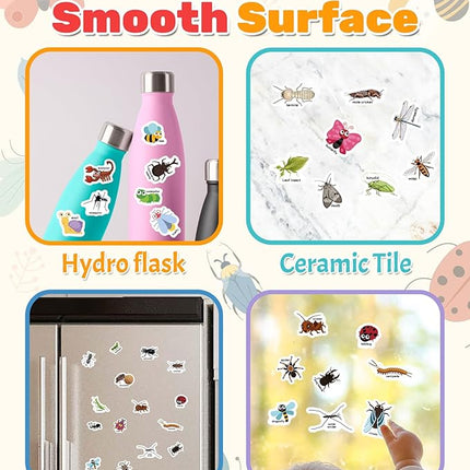 Benresive Reusable Sticker Book for Toddlers 2-4 Years, Fun Travel Stickers for Kids, Waterproof Sticker Books for Toddlers 1-3, Crafts Activities for Todddlers 1-3 2-4 3-5 - Insect