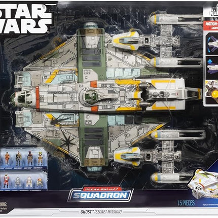 Star Wars™ Micro Galaxy Squadron Ghost (Secret Mission) - 15-Inch Vehicle with Three Additional Vehicles Plus Ten Micro Figures Accessories