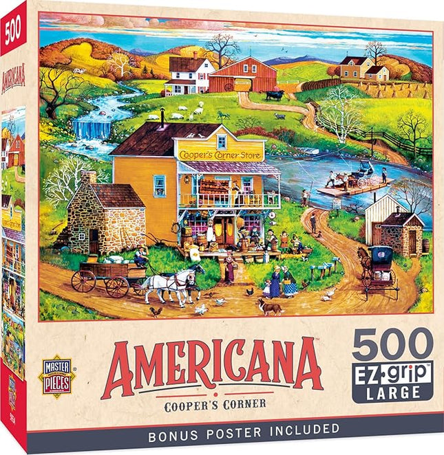 MasterPieces 500 Piece EZ Grip Jigsaw Puzzle for Adults, Family, Or Youth - Cooper's Corner - 19.25"x26.75"