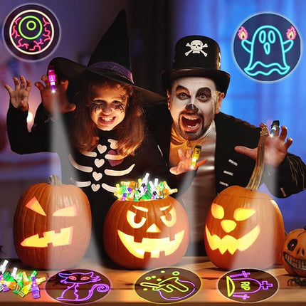 40 Pcs Halloween Party Favors for Kids Light Up Finger Lights, Halloween Glow in the Dark Toys Bulk Goodie Bags Stuffers Fillers Trick or Treat Toys Halloween Prizes Classroom Party Supplies Non Candy