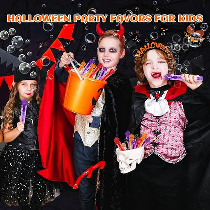 Letapapa 80 PCS Bubble Wands, Halloween Party Favors for Kids, Halloween Kids Goodie Bag Stuffers, Great Halloween Treats Toys, Girls Boys Classroom Prizes (4 Colors)