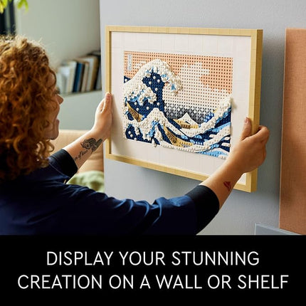 LEGO Art Hokusai The Great Wave Framed Japanese Wall Art Building Set - Unique Wall Decor for Home, Room, or Office - Fun Activity for Adults, Ages 18+ - Gift for Men and Women - 31208