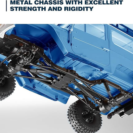 BEEZRC FMS 1/10 RC Crawler FJ40 Toyota Licensed RS 4WD 2.4G Model Rc Car Hobby 4x4 RC Rock Crawler Offroad RC Truck Remote Control Car with Transmitter for Adults (Blue) FMS11035RSBU