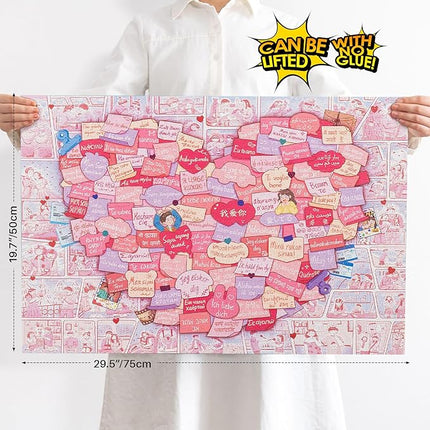 MOMIBOOK Puzzles for Adults 1000 Pieces Jigsaw Puzzles of This Little Thing Called Love, Painting Image Challenging Hard Impossible Hard Puzzle Unique Funny Christmas Valentine's Birthday Gifts