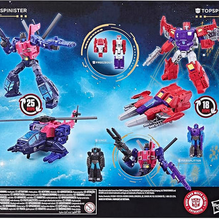 Transformers Age of The Primes Wreck 'n Doom Collection Topspin vs Spinister 5.5-inch Converting Action Figure 2-Pack, Robot Toys, Ages 8+ (Amazon Exclusive)