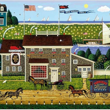 Buffalo Games - Charles Wysocki - Red Whale Inn - 1000 Piece Jigsaw Puzzle for Adults -Challenging Puzzle Perfect for Game Nights - Finished Size is 26.75 x 19.75